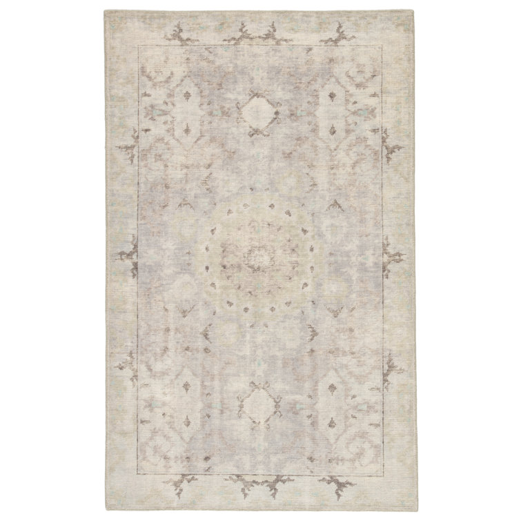 Gray Hand-Knotted Wool Rectangular 10' x 14' Area Rug