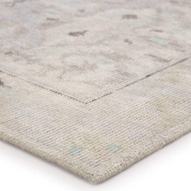 Hand-Knotted Gray Medallion Wool Runner Rug 2'6" x 8'