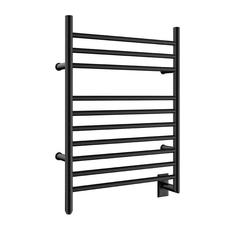 Matte Black Wall Mounted 10-Bar Towel Warmer