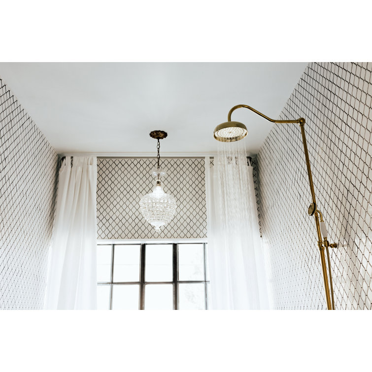 Taiwanese Traditional Polished Brass Adjustable Rain Shower Set