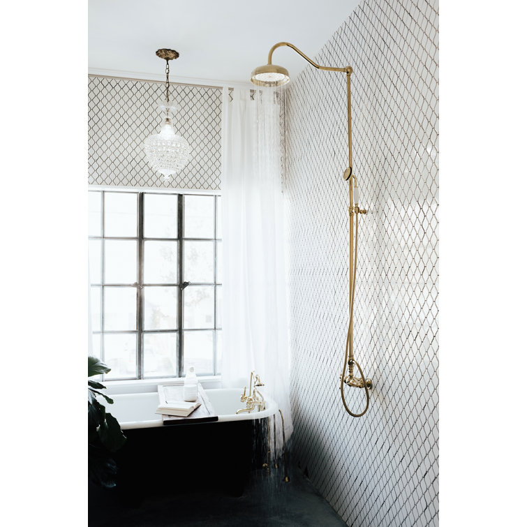 Taiwanese Traditional Polished Brass Adjustable Rain Shower Set