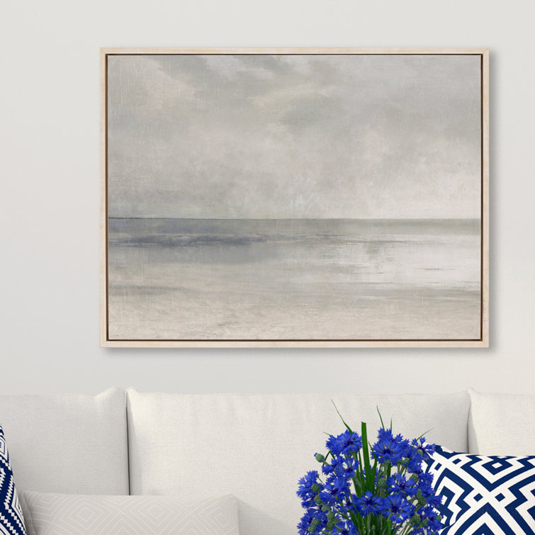 Sarah Lang Coastal Landscape Canvas Print with Whitewash Wood Frame