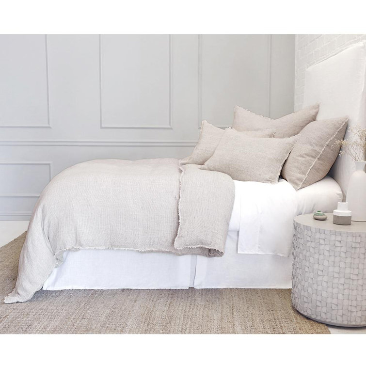 Terra Cotta Linen Euro Sham with Frayed Edges