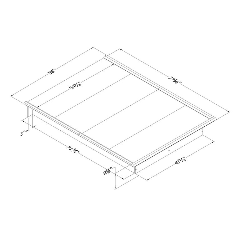 Gray Oak Full Platform Bed with Storage