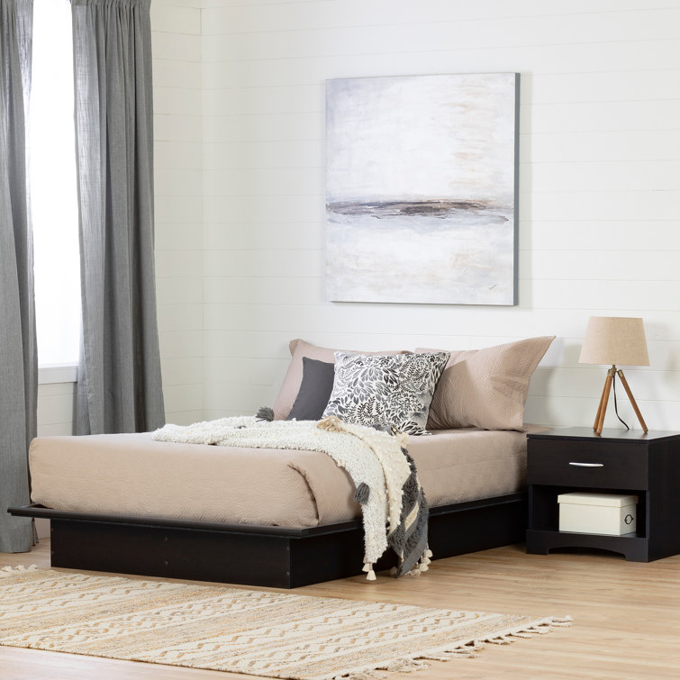 Elegant Queen-Sized Upholstered Platform Bed in Rich Brown