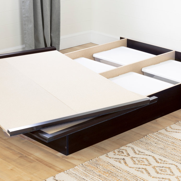Elegant Queen-Sized Upholstered Platform Bed in Rich Brown