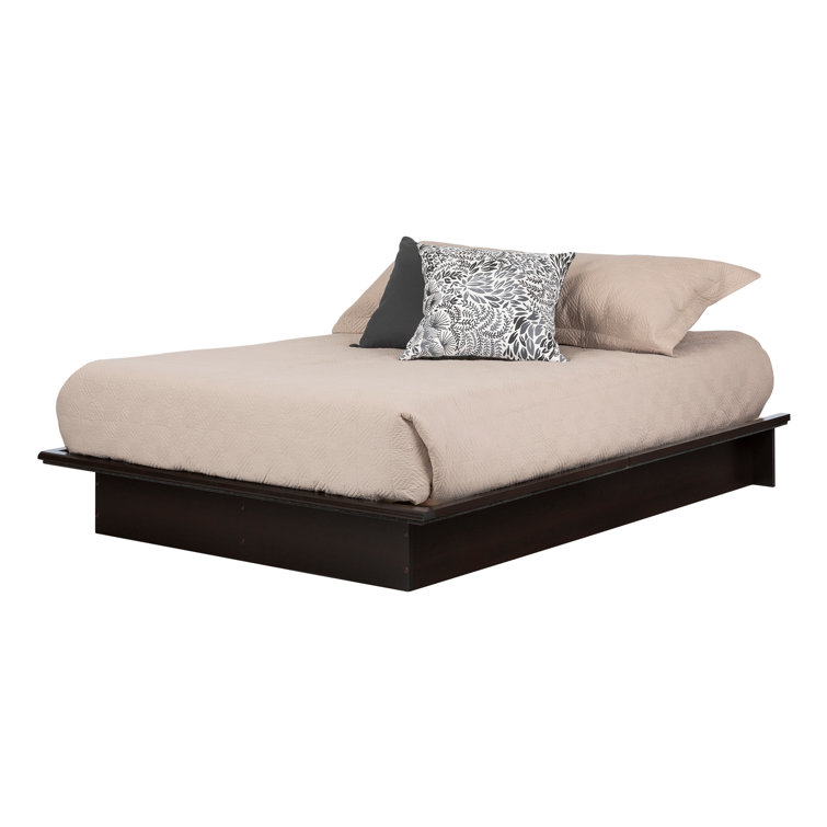 Elegant Queen-Sized Upholstered Platform Bed in Rich Brown