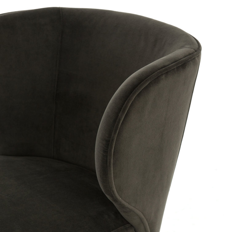 Modern Bella Smoke Linen Upholstered Parsons Chair with Tapered Iron Legs