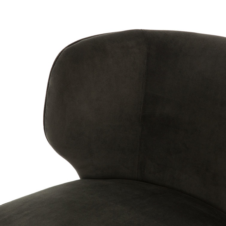 Modern Bella Smoke Linen Upholstered Parsons Chair with Tapered Iron Legs