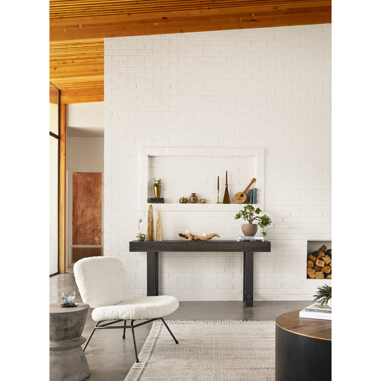 Gray Concrete Round Hourglass End Table