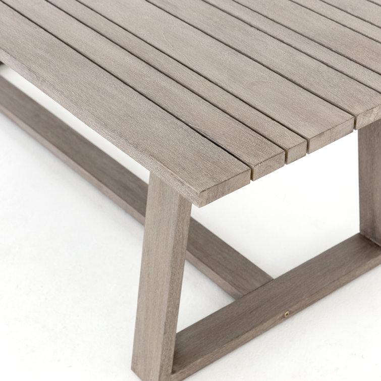 Atherton 86.5" Weathered Gray Teak Outdoor Dining Table