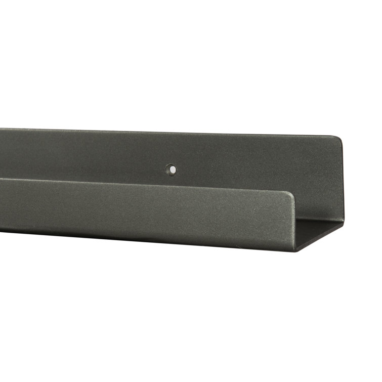 Gray Iron Contemporary Wall Shelf, 55 Inch