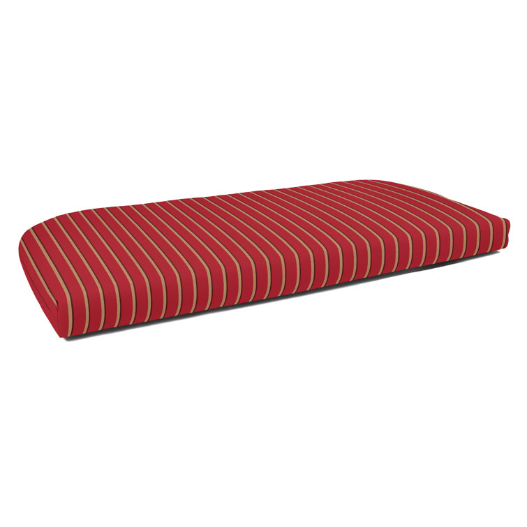 Harwood Crimson Sunbrella Striped Wicker Settee Cushion