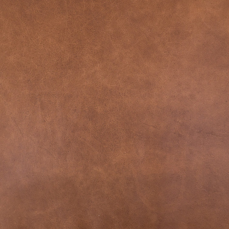 Brandy Brown Leather Armchair with Oak Frame