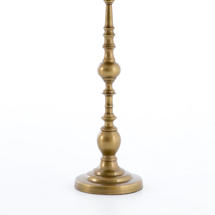 Gold Round Wood and Metal End Table