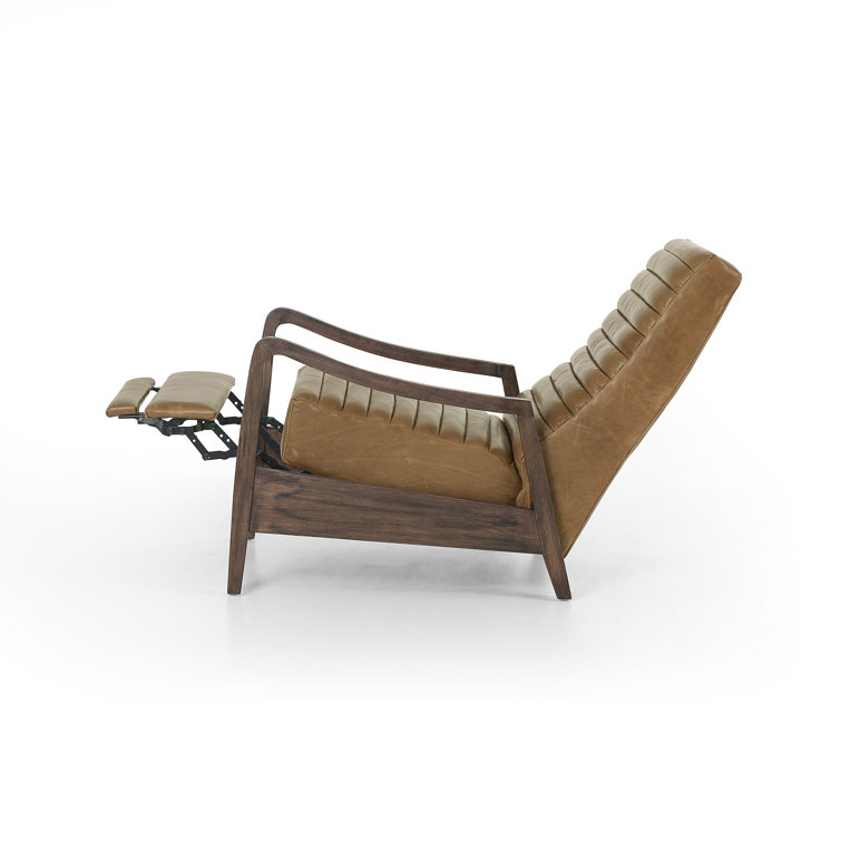 Warm Taupe Dakota Leather Handcrafted Contemporary Recliner Chair