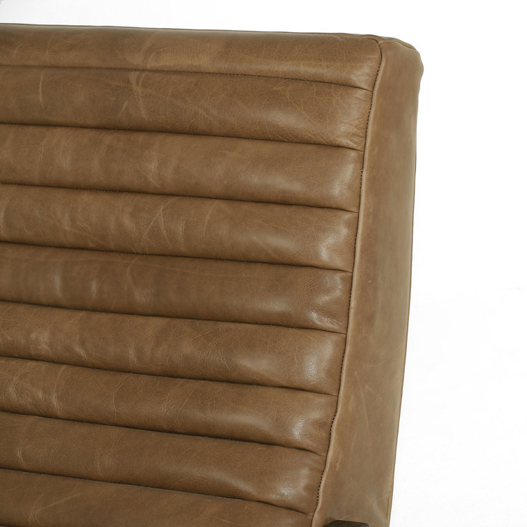 Warm Taupe Dakota Leather Handcrafted Contemporary Recliner Chair