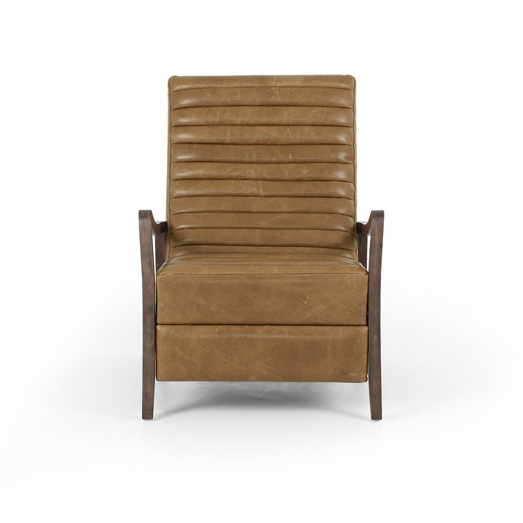 Warm Taupe Dakota Leather Handcrafted Contemporary Recliner Chair
