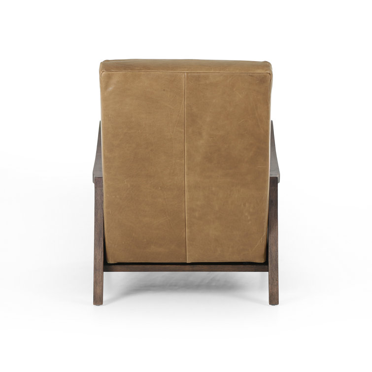 Warm Taupe Dakota Leather Handcrafted Contemporary Recliner Chair