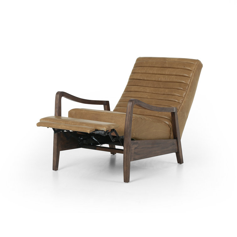 Warm Taupe Dakota Leather Handcrafted Contemporary Recliner Chair