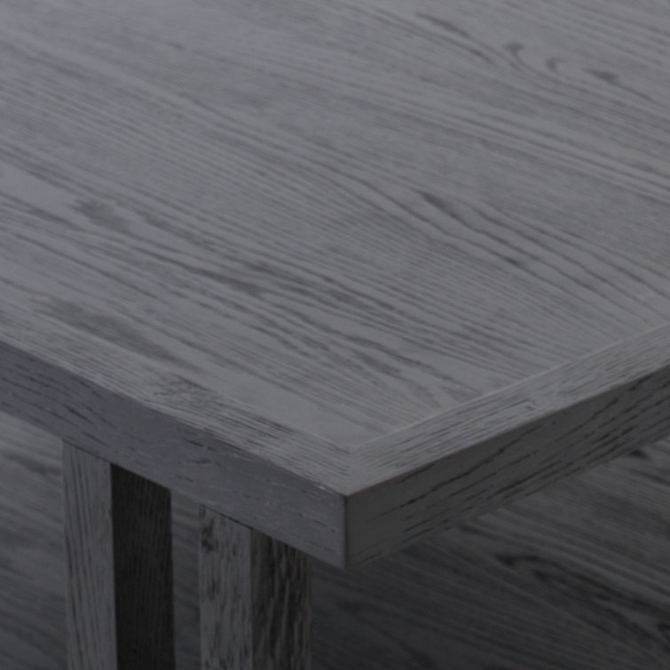 Black Solid Wood Square Coffee Table with Shelf
