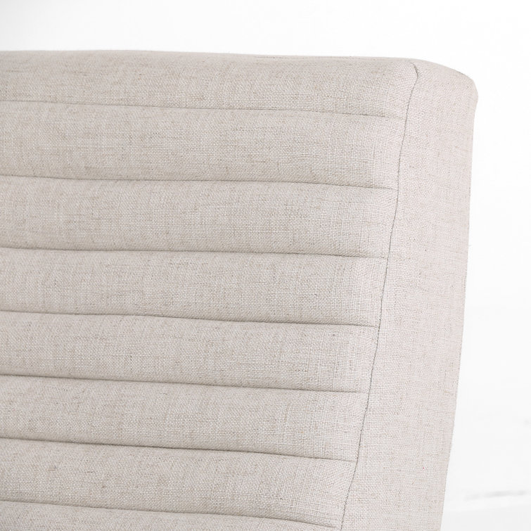 Handcrafted Cream Leather & Wood Contemporary Recliner