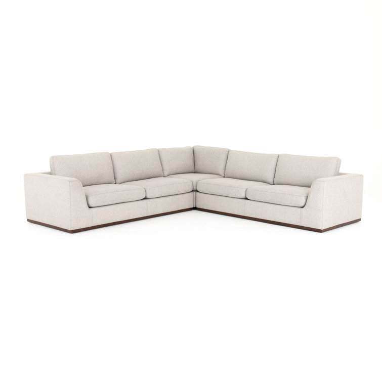 Aldred Silver Contemporary 120" Flared Arm Sectional Sofa