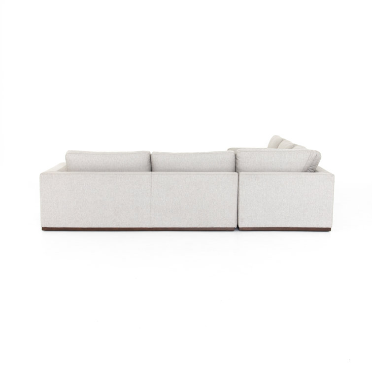 Aldred Silver Contemporary 120" Flared Arm Sectional Sofa