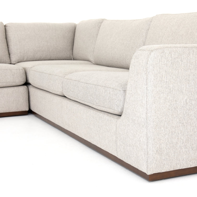 Aldred Silver Contemporary 120" Flared Arm Sectional Sofa