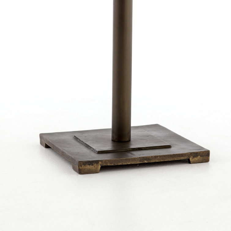 Aged Brass Round Industrial Counter Height Table