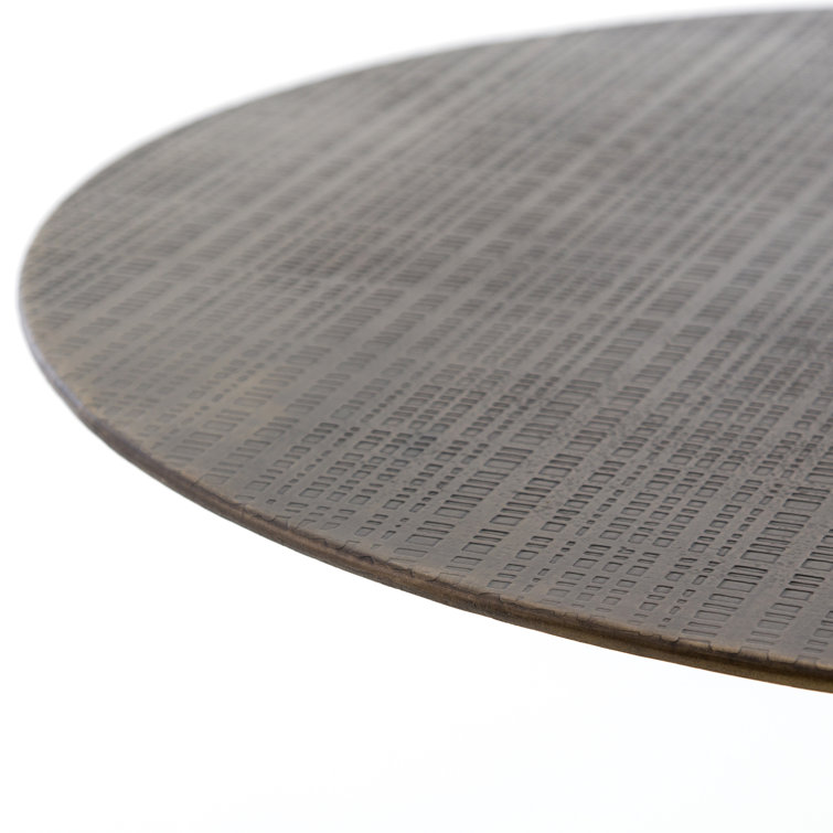 Aged Brass Round Industrial Counter Height Table
