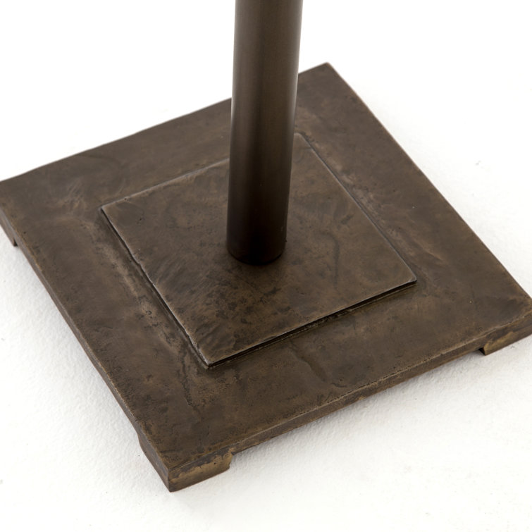 Aged Brass Round Industrial Counter Height Table