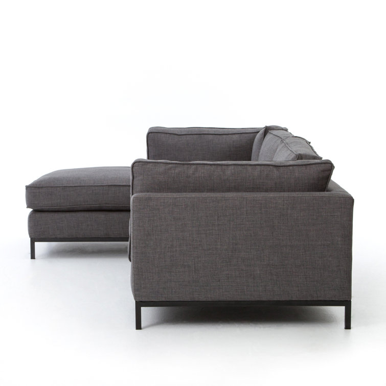 Bennett Charcoal 120" Polyester Chaise Sectional Sofa