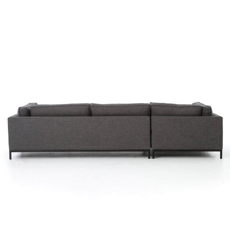 Bennett Charcoal 120" Polyester Chaise Sectional Sofa