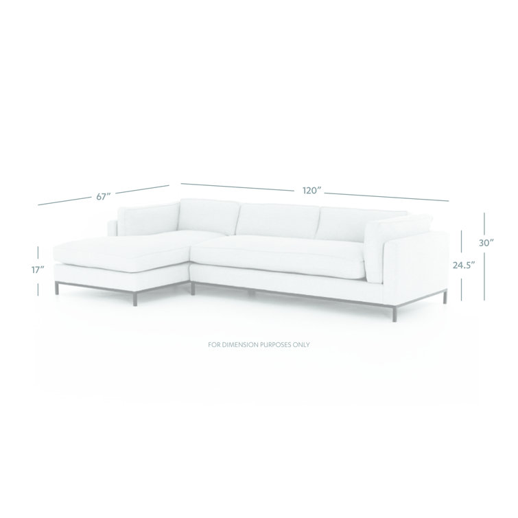 Bennett Charcoal 120" Polyester Chaise Sectional Sofa