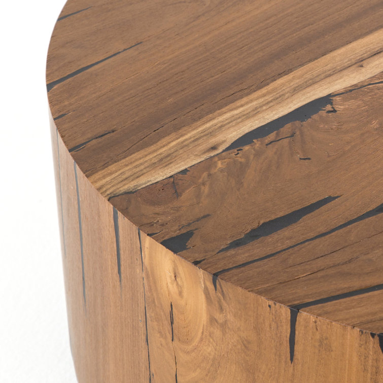 Contemporary Hudson Round Wood & Metal End Table - 20" Brown