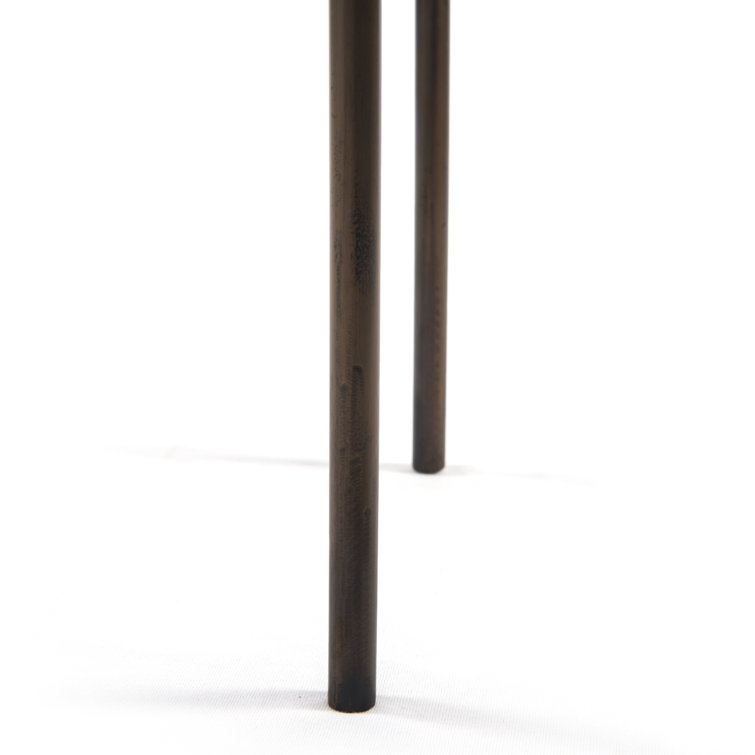 Weathered Brass Round Metal Planter with Stand