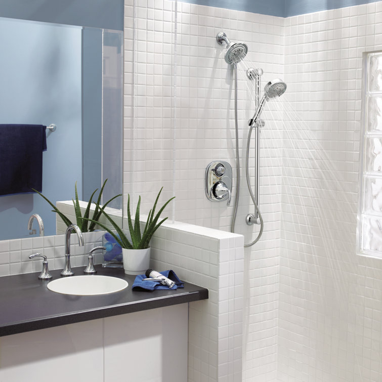 Chrome Adjustable Handheld Showerhead with Slide Bar