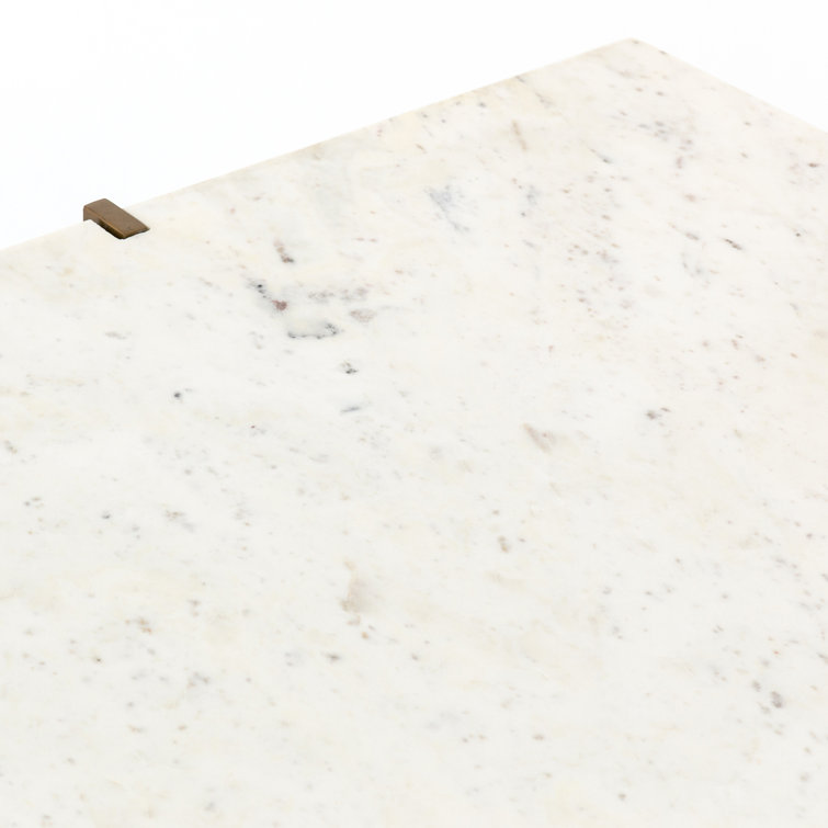 Hyla 41'' Brown and White Contemporary Square Marble Coffee Table with Storage