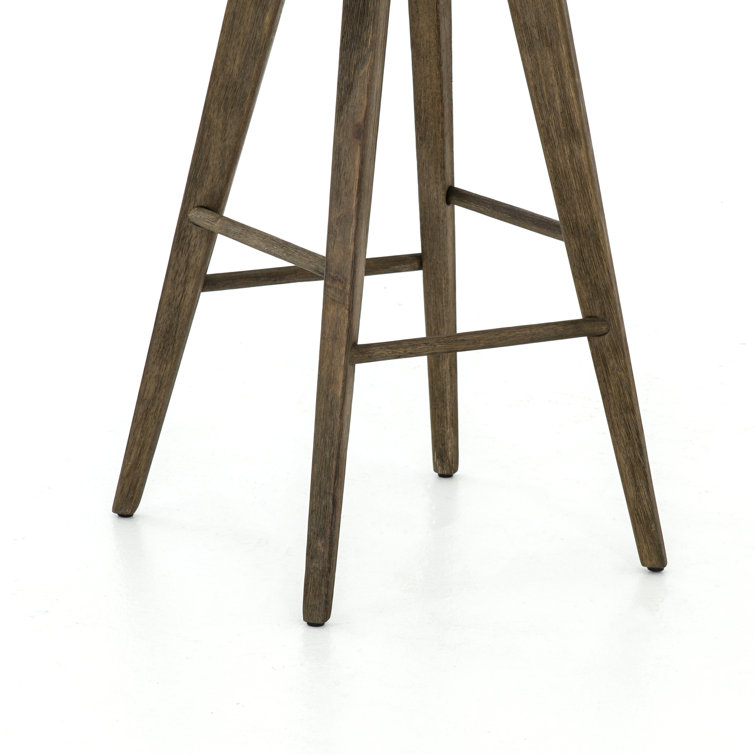 Contemporary Charcoal Gray Swivel Counter Stool in Solid Wood