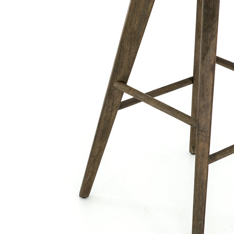 Contemporary Charcoal Gray Swivel Counter Stool in Solid Wood