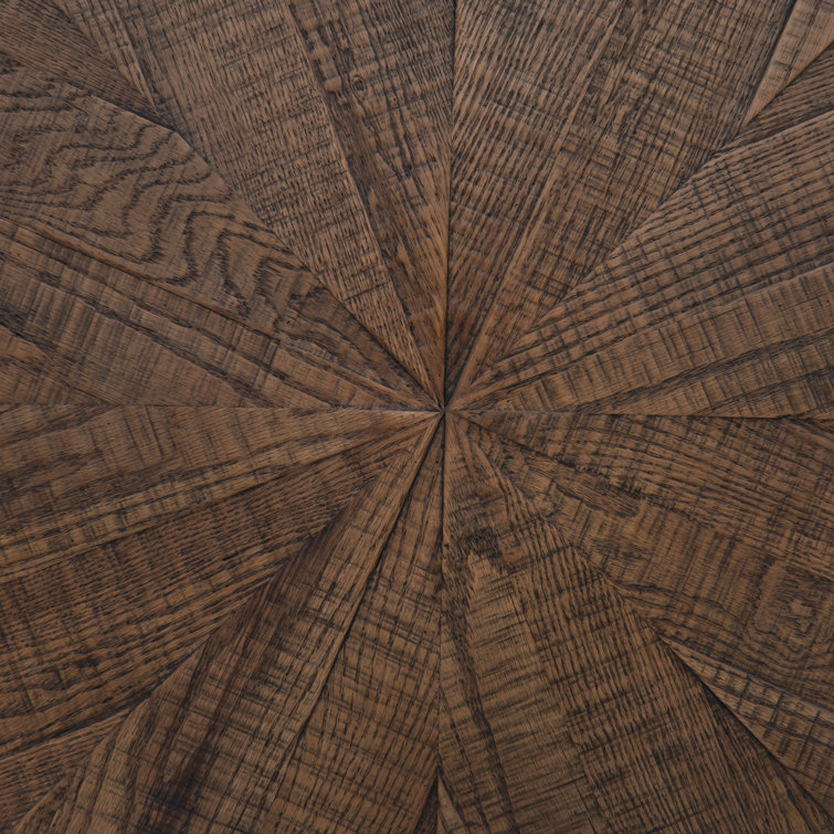 Perry 40" Deep Brown Oak and Brass Coffee Table