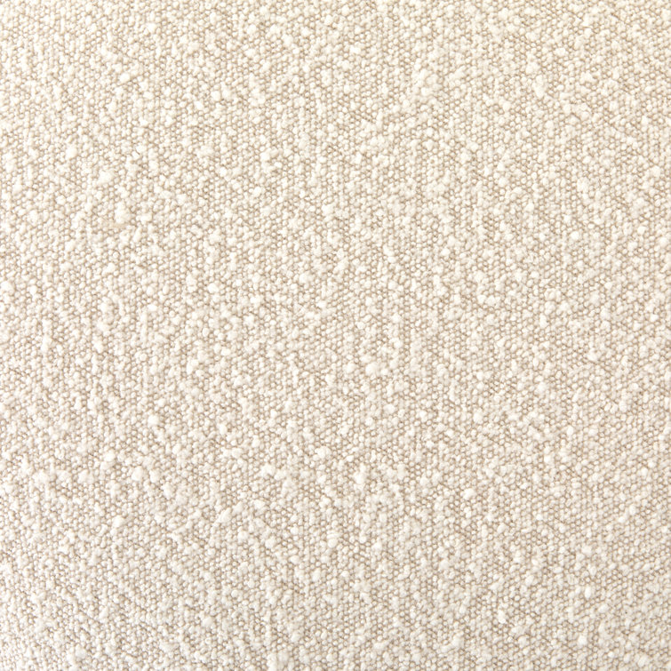 Aldora Natural Boucle Round Plinth Base Upholstered Stool