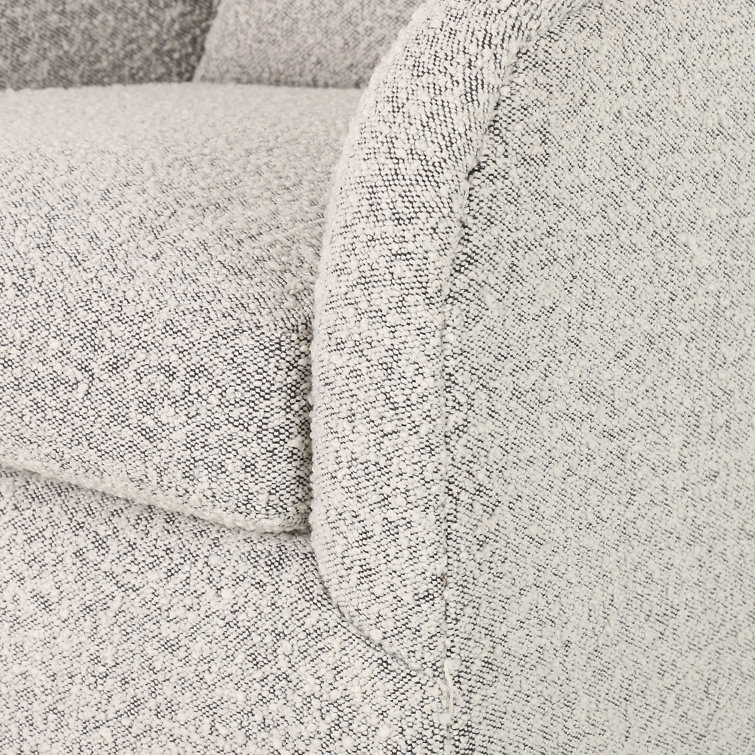 Domino White Leather Swivel Chair with Plush Pillow