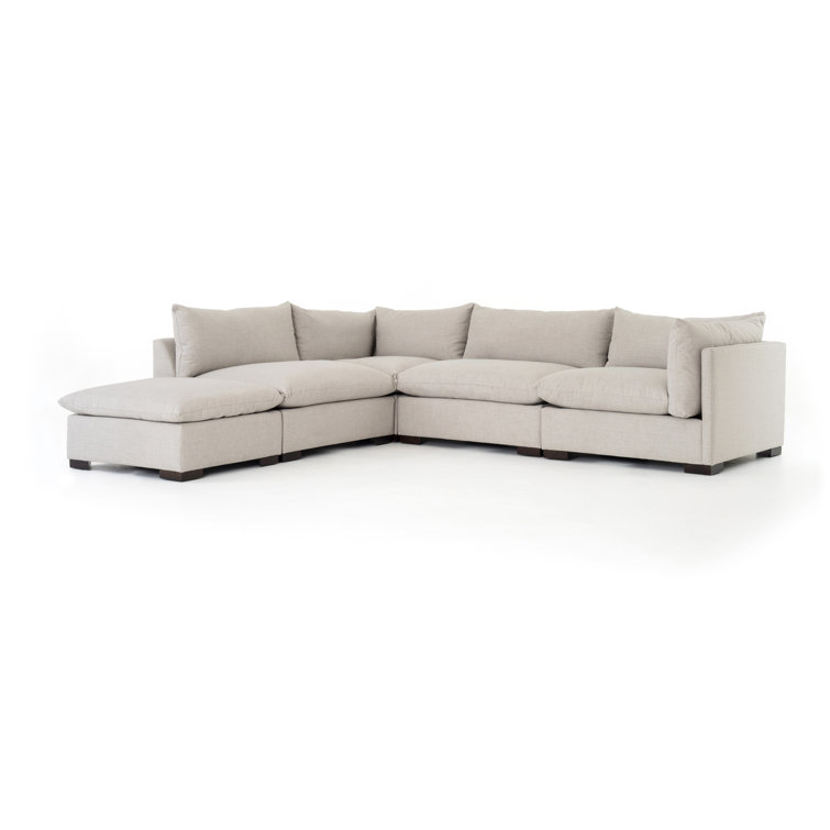 Bennett Moon Modular Sectional Sofa with Ottoman and Pillow Back