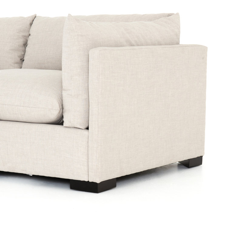 Bennett Moon Beige Three-Piece Fabric Sectional Sofa