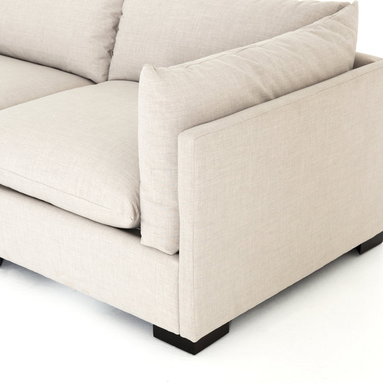 Bennett Moon Beige Three-Piece Fabric Sectional Sofa