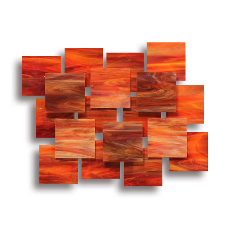 Sunset Multicolor Glass Wall Sculpture