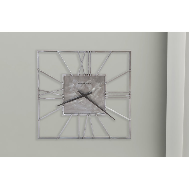 Oversized Silver Metal Modern Wall Clock