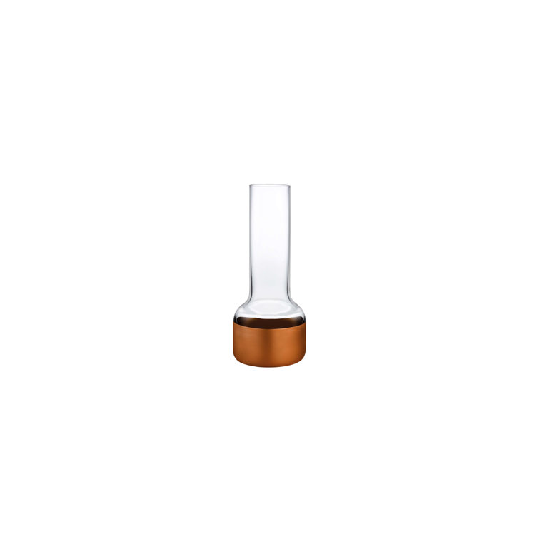 Elegant Contour Crystal Bud Vase with Copper Accent